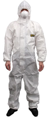 放射能汚染・防護服の着用写真
